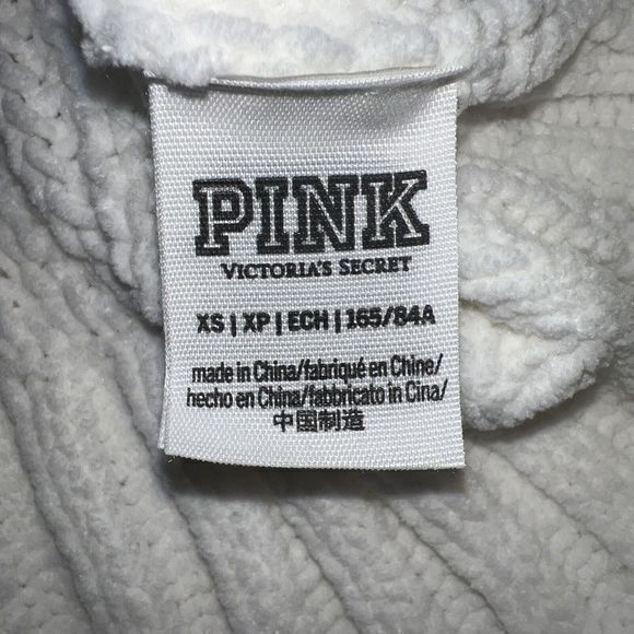 Victoria Secret Knit Sweater Pullover White Logo Mock Turtleneck Size XSmall - Picture 7 of 8